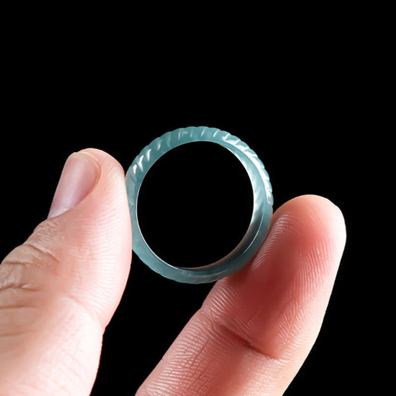 Translucent Jade Dragon Scale Ring — ring view 3
