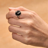 Black Glass Rose Open Ring — product view 5