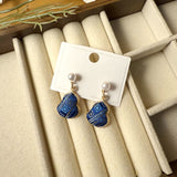 Brocade and Pearl Gourd Drop Earrings — detail view 3