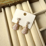 Brocade and Pearl Gourd Drop Earrings — detail view 4