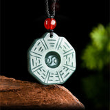 Carved Jade Bagua Cord Necklace — product view 3