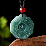 Carved Jade Bagua Cord Necklace — product view 4