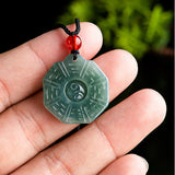 Carved Jade Bagua Cord Necklace — product view 5