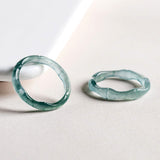Carved Jade Bamboo Band Ring — product view 4