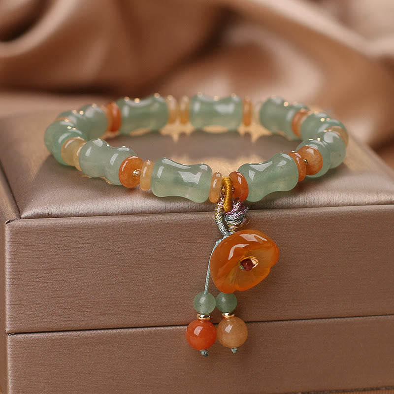 Carved Jade Bamboo Charm Bracelet — product view 4