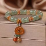 Carved Jade Bamboo Charm Bracelet — product view 6