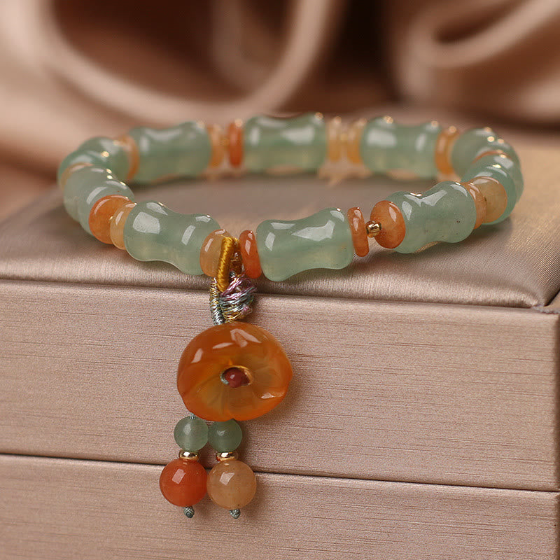 Carved Jade Bamboo Charm Bracelet — product view 6