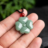 Carved Jade Clover Cord Necklace — product view 4