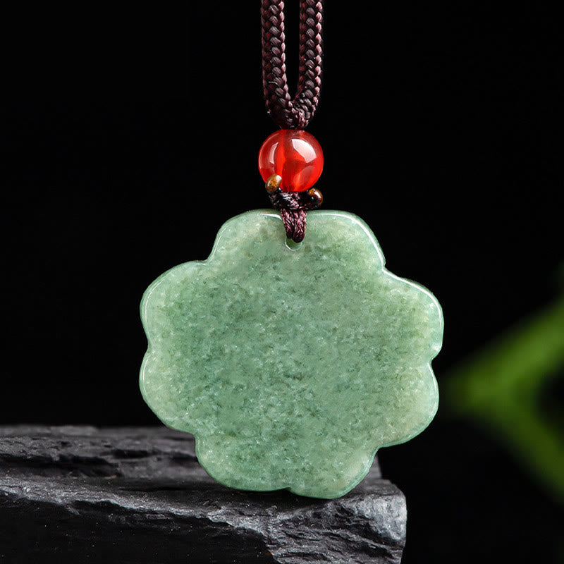 Carved Jade Clover Cord Necklace — product view 6