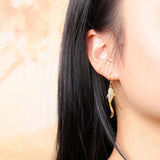 Carved Jade Fish Drop Earrings — detail view 4