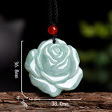 Carved Jade Floral Cord Necklace — detail view 6
