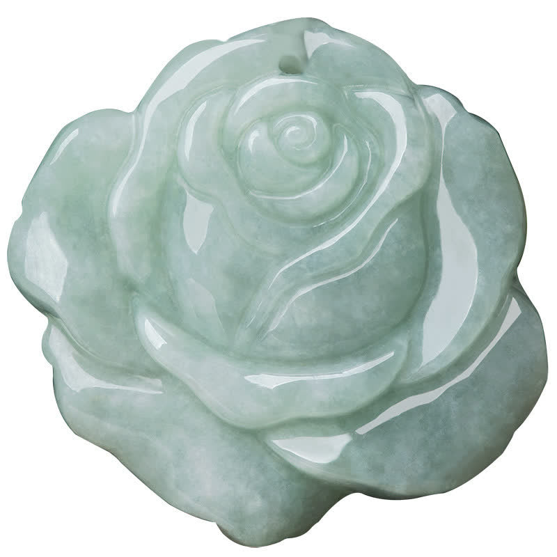 Carved Jade Floral Cord Necklace — detail view 7