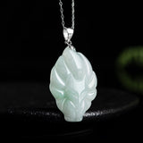 Carved Jade Fox Necklace — detail view 2