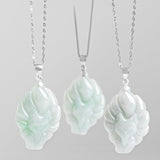 Carved Jade Fox Necklace — detail view 4