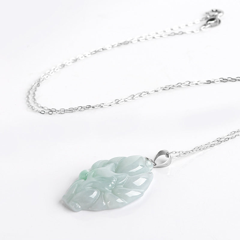 Carved Jade Fox Necklace — detail view 5