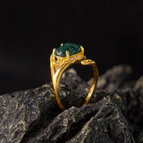 Carved Jade Leaf Open Ring — product view 2