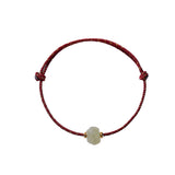 Carved Jade Lotus Red Cord Bracelet — product view 6