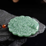 Carved Jade Peacock Disc Necklace — product view 6