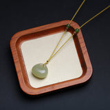 Carved Jade Pouch Cord Necklace — product view 3