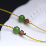 Carved Jade Pouch Cord Necklace — product view 5