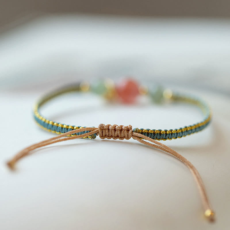 Carved Lotus Stone Cord Bracelet — detail view 4