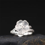 Crystal Flower Sterling Silver Ring — product view