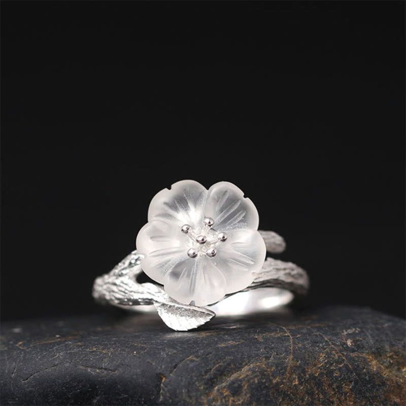 Crystal Flower Sterling Silver Ring — product view