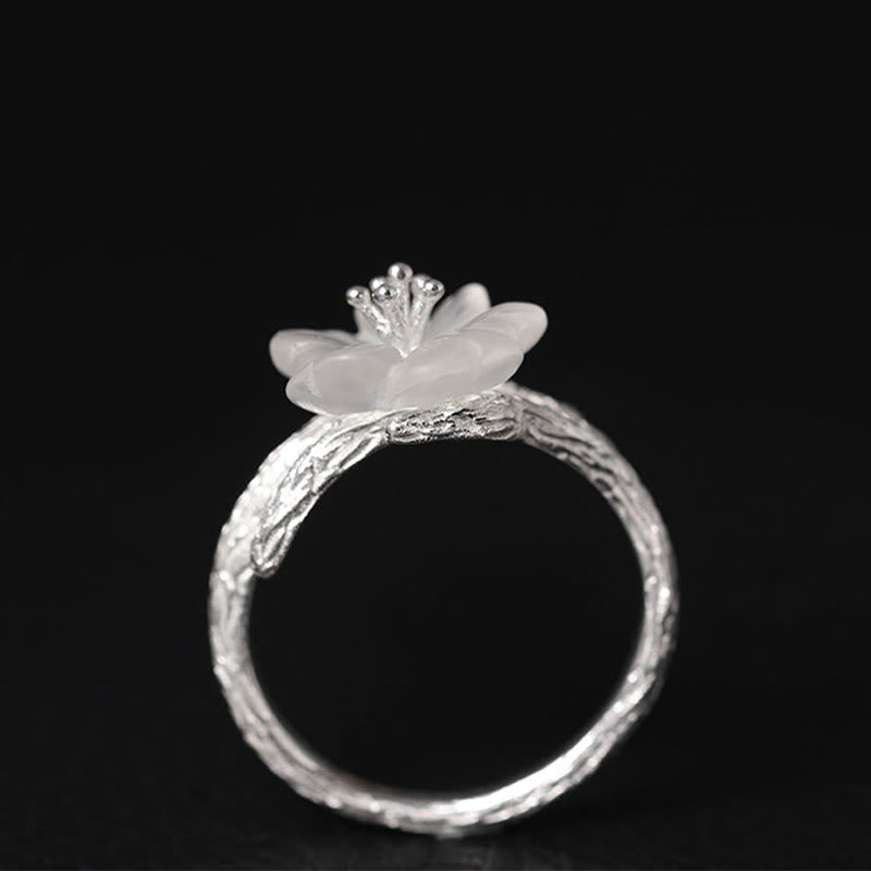 Crystal Flower Sterling Silver Ring — detail view 6