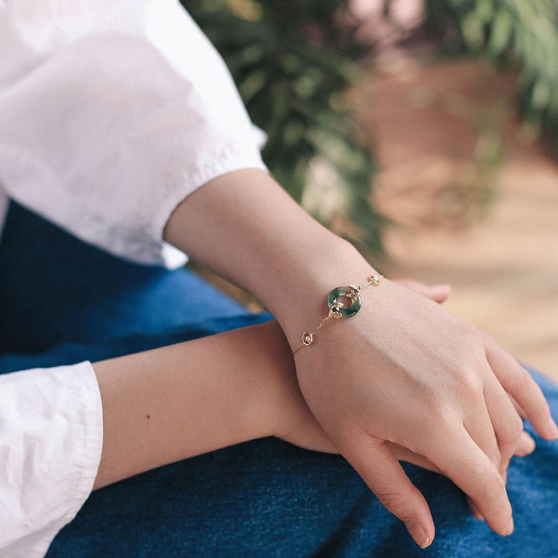 Cyan Jade Koi Chain Bracelet — product view 3