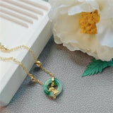 Cyan Jade Koi Chain Bracelet — product view 6