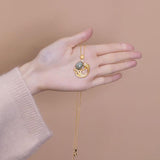 Cyan Jade Koi Pendant Necklace — product view 4
