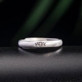 Engraved Lotus Sterling Silver Band — product view 1
