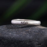 Engraved Lotus Sterling Silver Band — product view 3