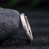 Engraved Lotus Sterling Silver Band — product view 4