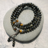 Gold Sheen Obsidian Long Bead Necklace — product view 4
