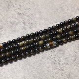 Gold Sheen Obsidian Long Bead Necklace — product view 5