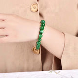 Green Jade Round Bead Bracelet — product view 3