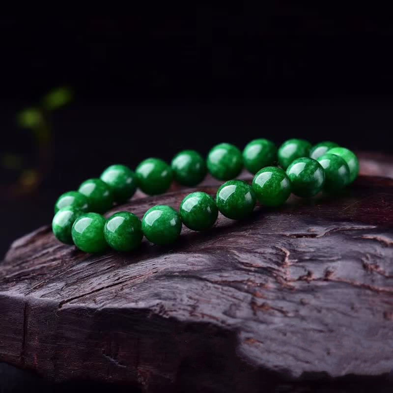 Green Jade Round Bead Bracelet — product view 5