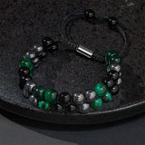 Green Tiger's Eye Double Row Bracelet — product view 3