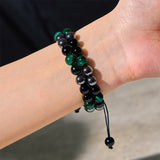 Green Tiger's Eye Double Row Bracelet — product view 5