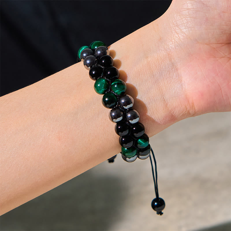 Green Tiger's Eye Double Row Bracelet — product view 5