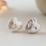 Heart-Shaped Pearl Stud Earrings — product view 4