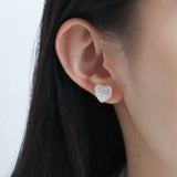 Heart-Shaped Pearl Stud Earrings — product view 5