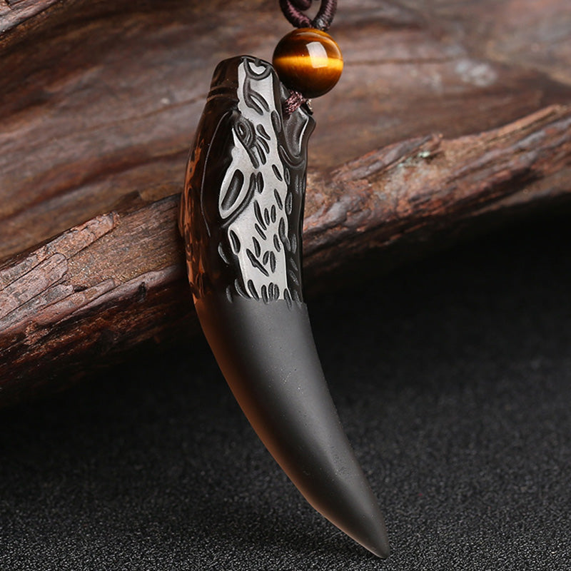 Ice Obsidian Tapered Pendant Necklace — product view 5