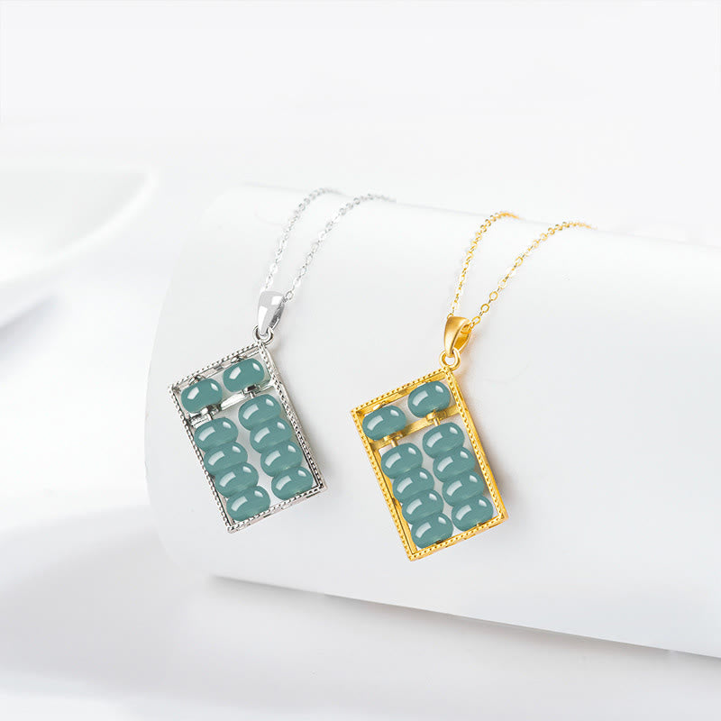 Jade Abacus Pattern Necklace — detail view 2