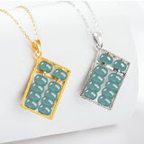 Jade Abacus Pattern Necklace — detail view 3