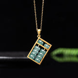 Jade Abacus Pattern Necklace — detail view 4
