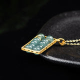 Jade Abacus Pattern Necklace — detail view 5