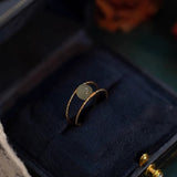 Jade and Pearl Double Wire Ring — detail view 5