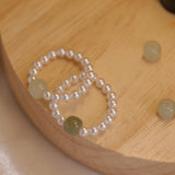 Jade and Pearl Elastic Ring — product view